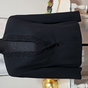 ✨ Valerie Stevens Black Beaded Evening Blazer Jacket sz 12